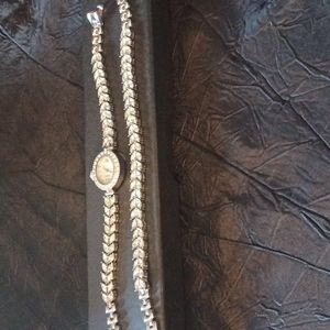 Brand new watch and bracelet set,silver with rhinestones